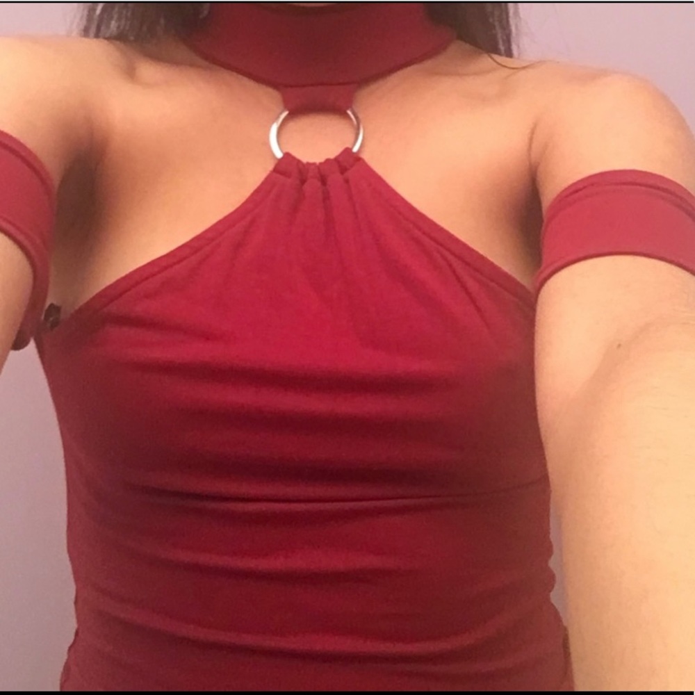 Forever 21 sexy halter top bodysuit with ring